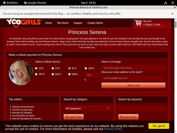 Free Trial PrincessSerena Login