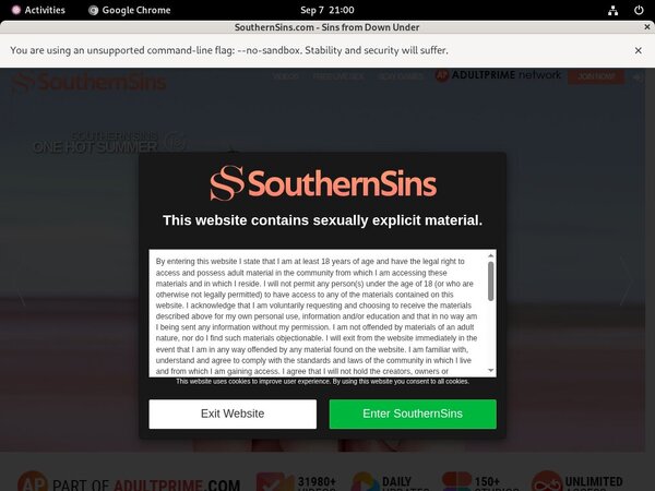Southern Sins Login Account