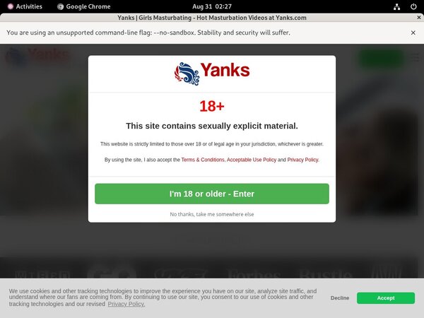 Yanks Italian Login Details