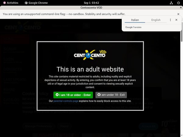 Cento X Cento Vod Wachtwoord